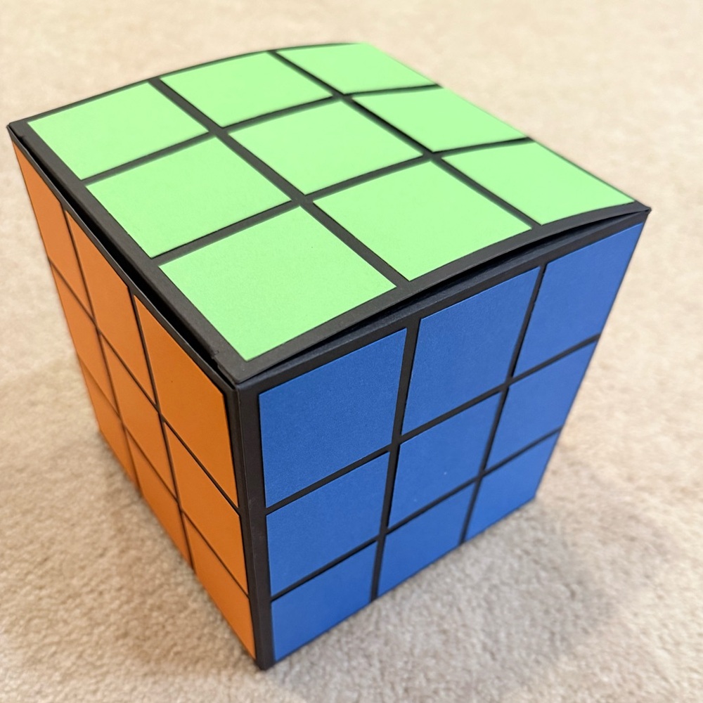 Rubik’s Cube decoration centerpieces. 80’s party. Stores flat (box). Handmade.
